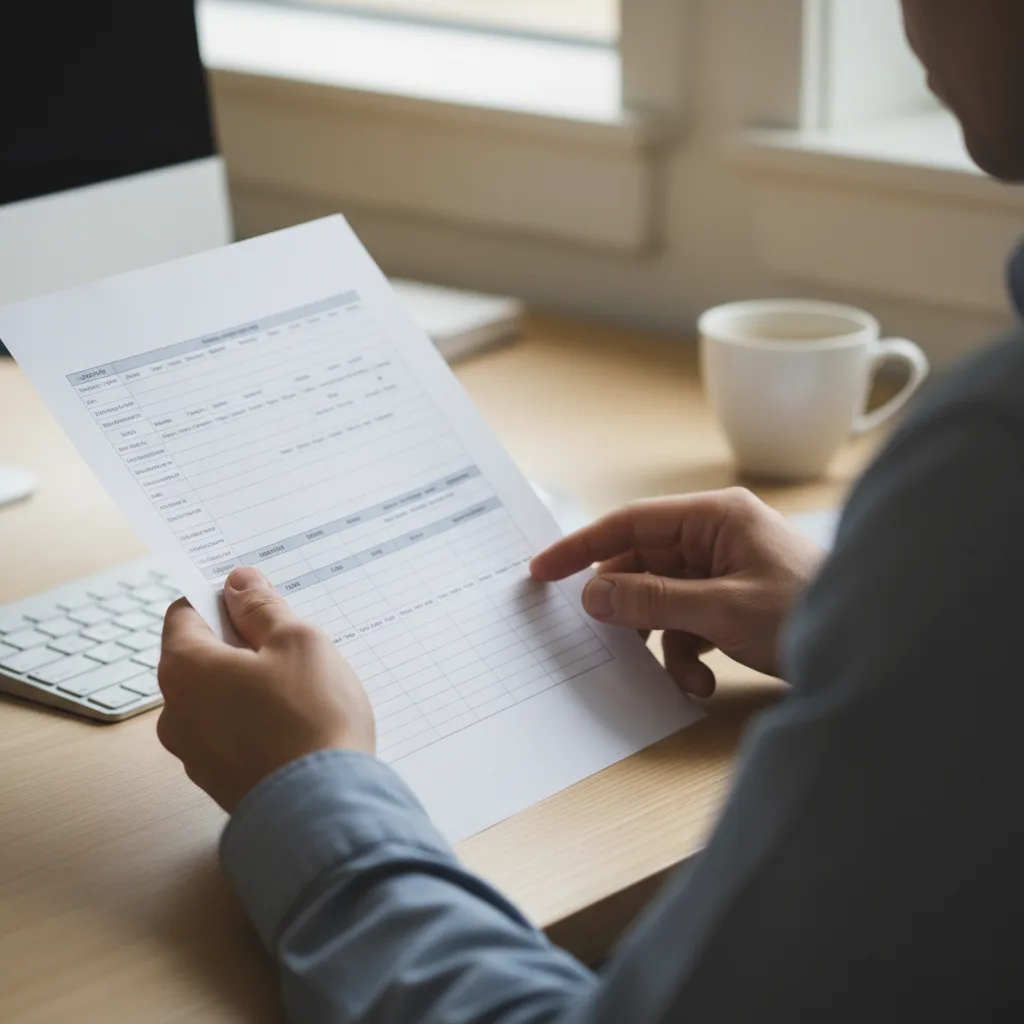 A completed screening report in hand