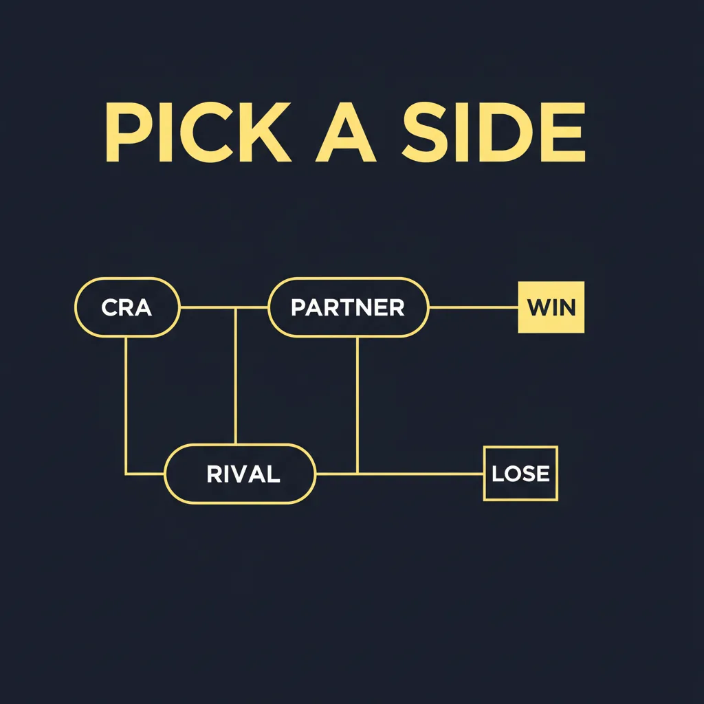 Diagram contrasting CRA-channel verification vendors with employer-direct vendors that compete for the same buyers