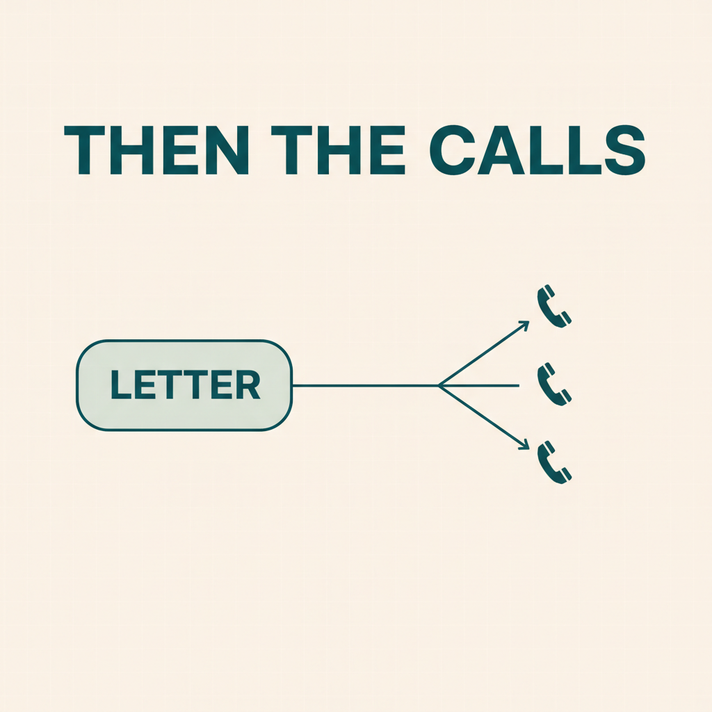 A sent letter triggering a wave of follow-up phone calls