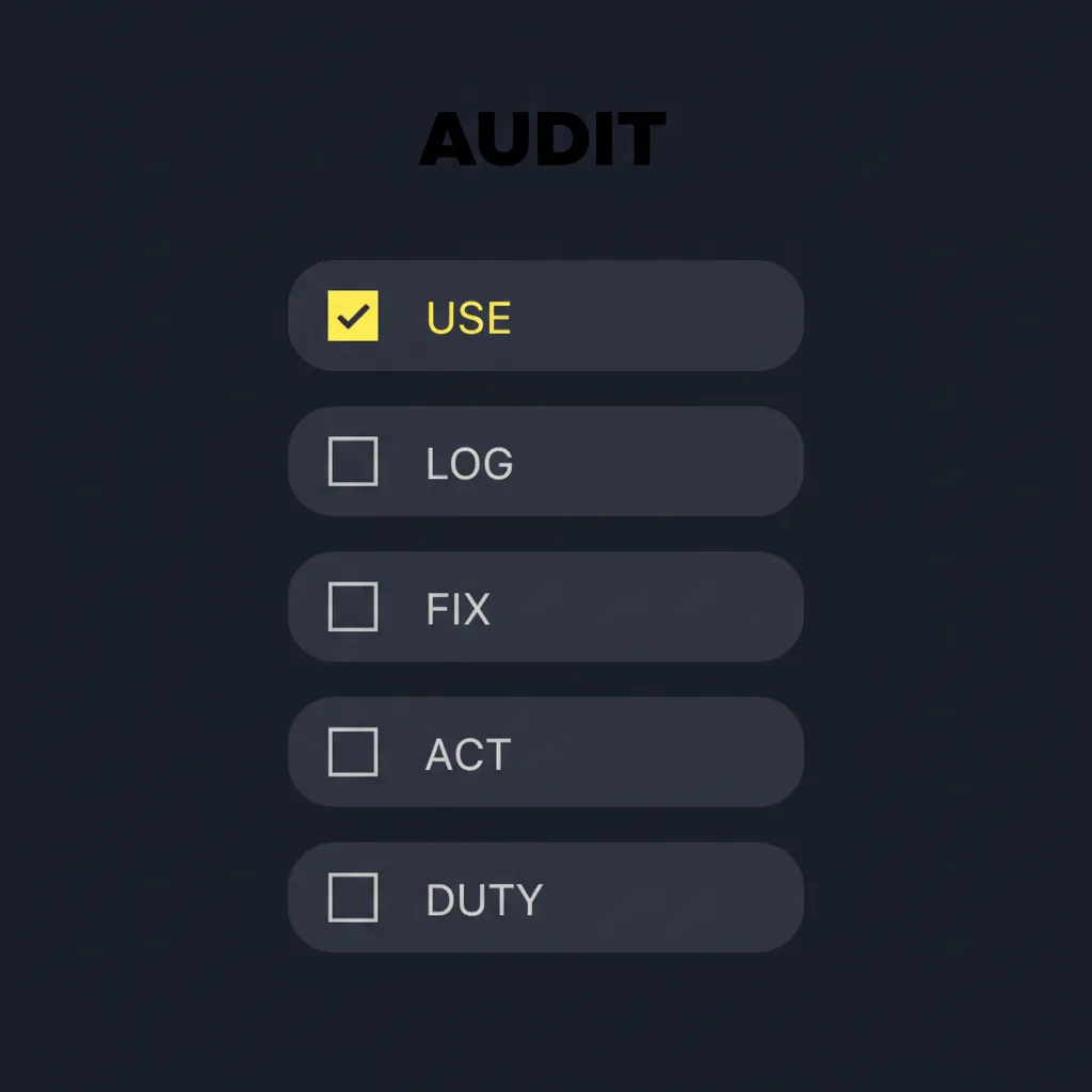 Five-row vendor vetting checklist showing FCRA compliance categories with one item checked off in yellow