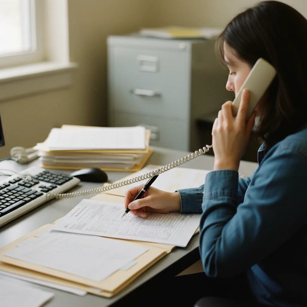 A healthcare HR coordinator verifying prior employment by phone