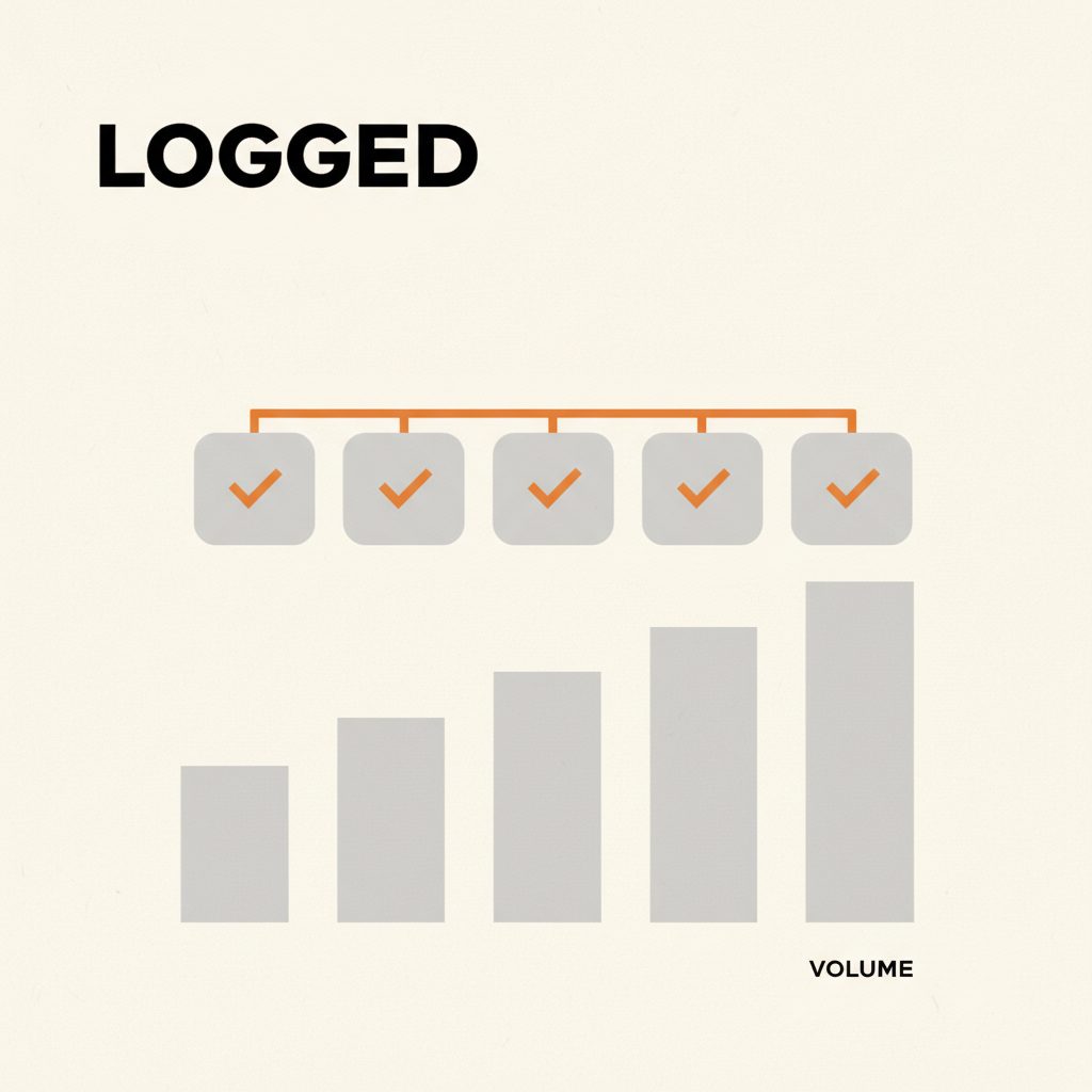 Diagram showing audit-record quality staying flat as order volume rises during a surge