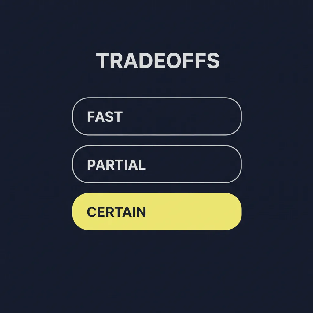 Three verification methods and their tradeoffs: fast, partial, and certain