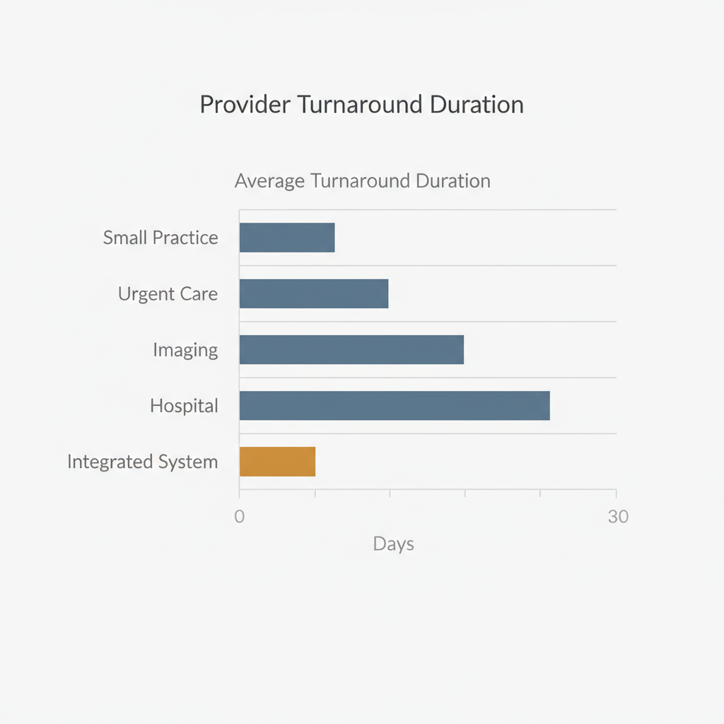 Turnaround duration compared across provider types