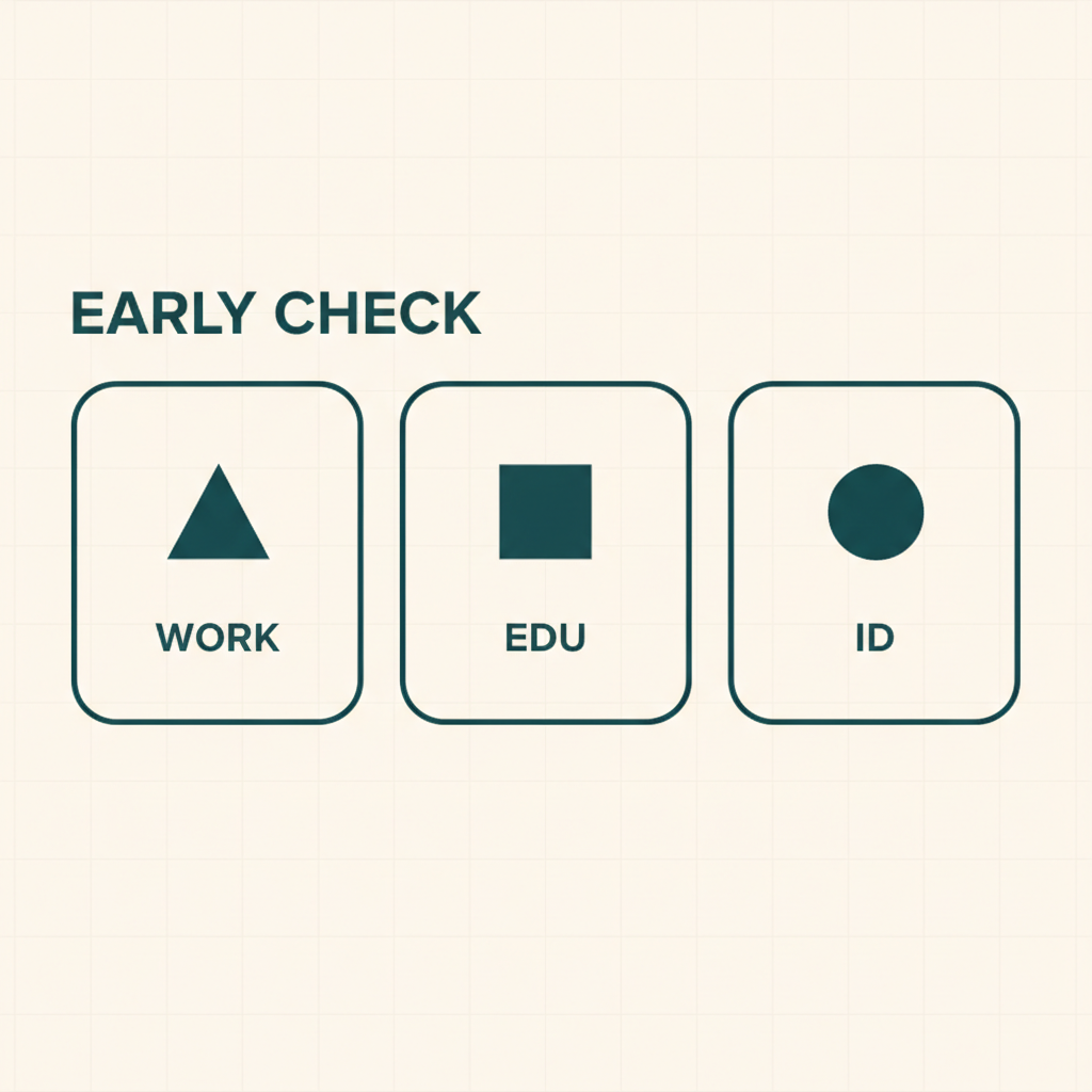 Early verification covers three data points: work history, education, and identity