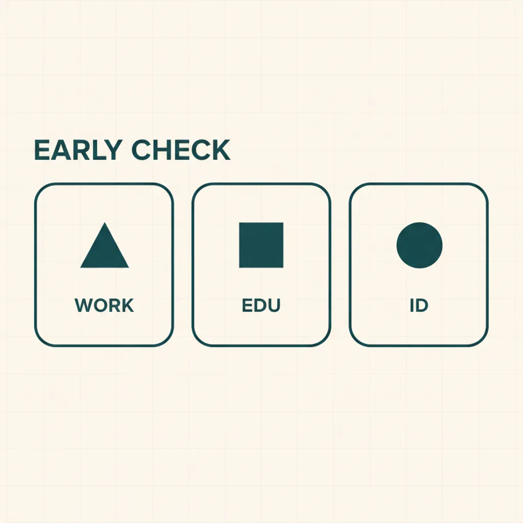 Early verification covers three data points: work history, education, and identity