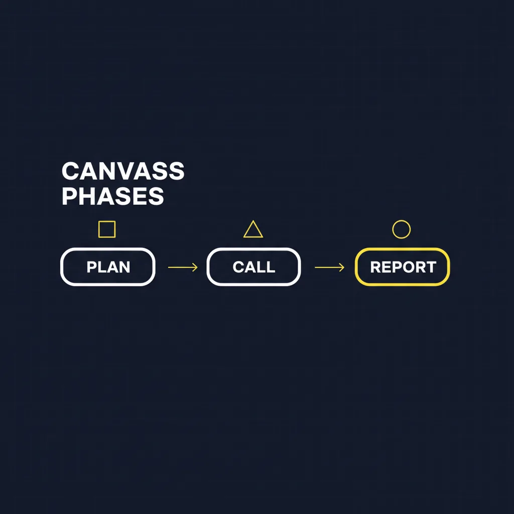 The three phases of a pharmacy canvass: plan the radius, call the pharmacies, report the confirmations and denials