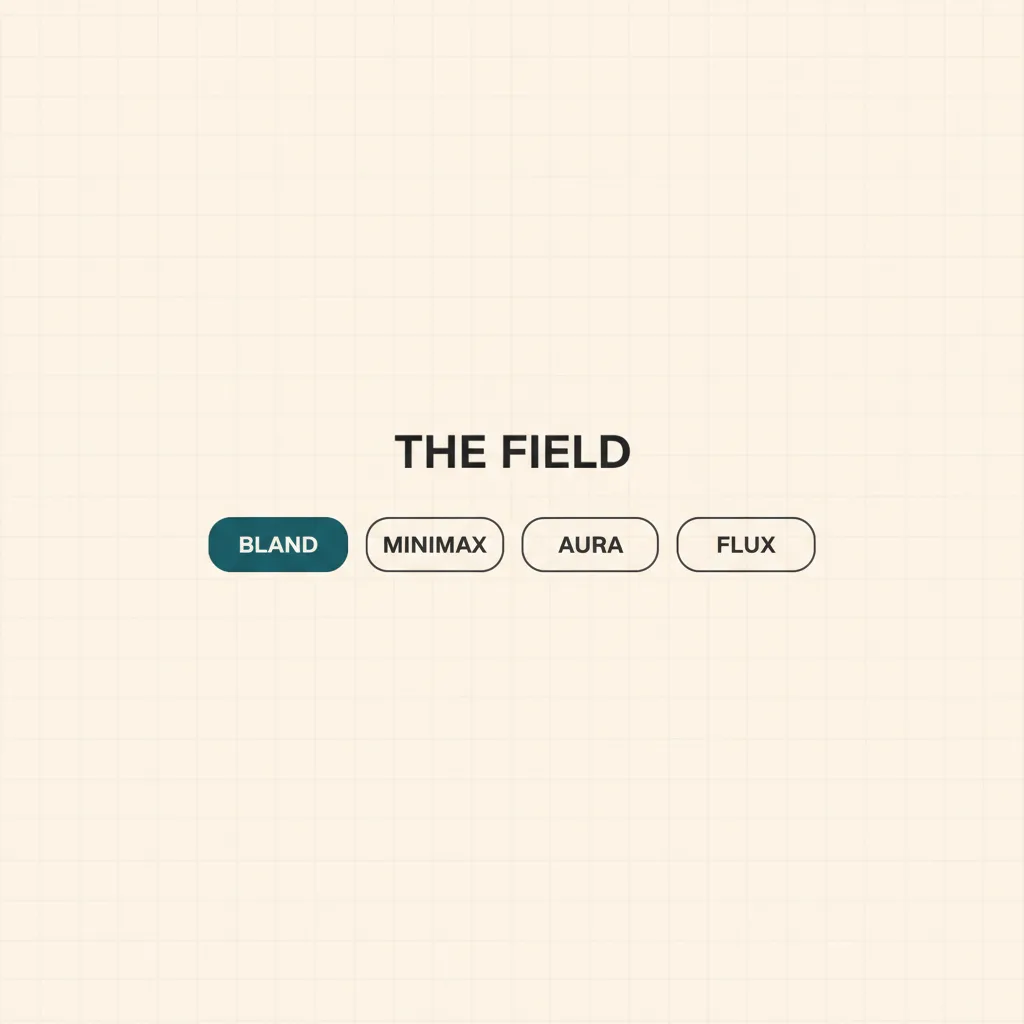 The field: Bland, MiniMax, Aura, and Flux