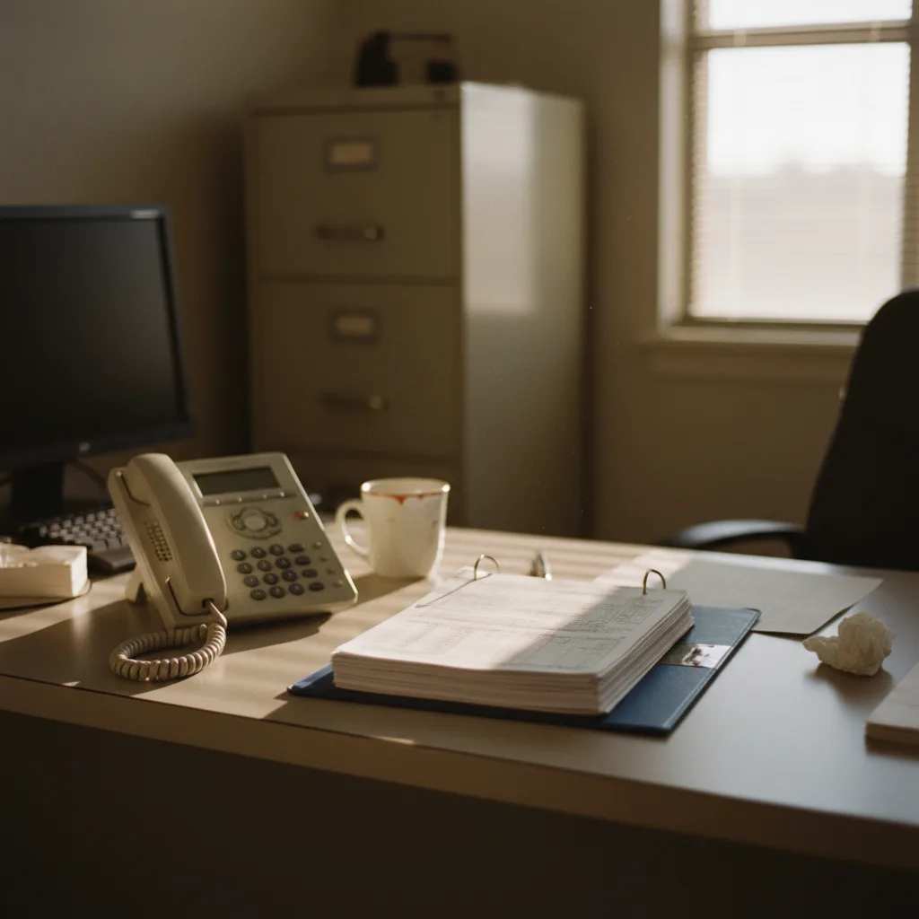 An HR office phone mid-ring